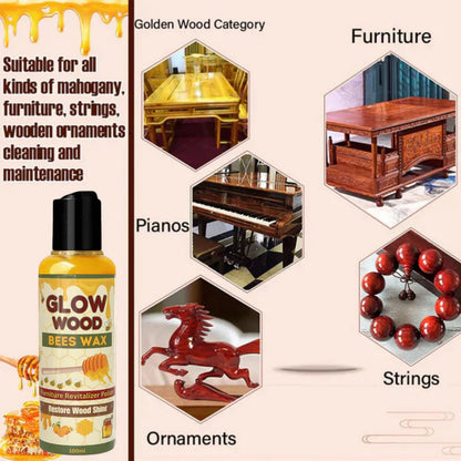 GLOW WOOD Bee Wax Wood Furniture Polish [ Pack of 2 ]