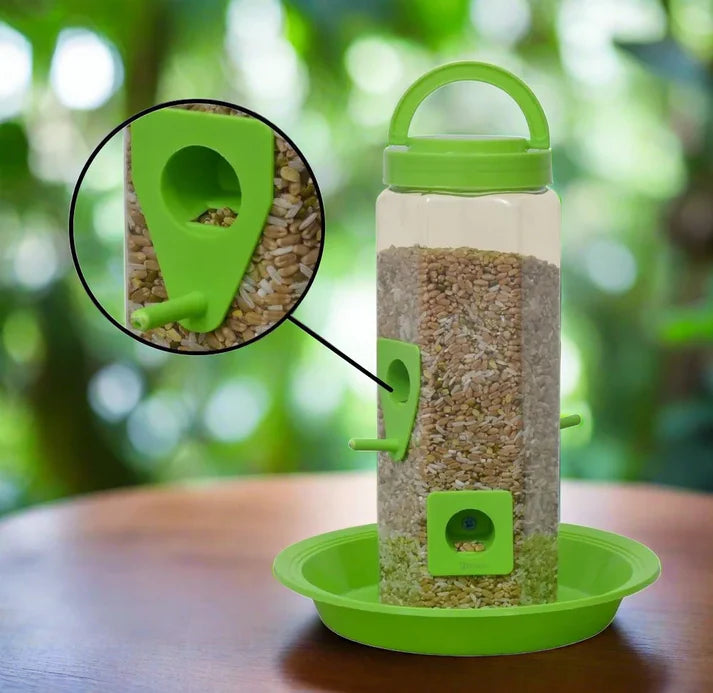 Bird Food and Water Feeder Hanging for Balcony