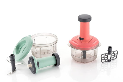 3 in 1 Hand-Press Vegetable Chopper Mixer Cutter